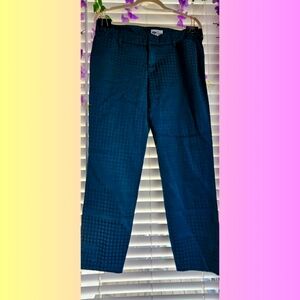 Women's Old NAVY Pixie Size 14 Standard fabric Dark Teal Capris with embossing